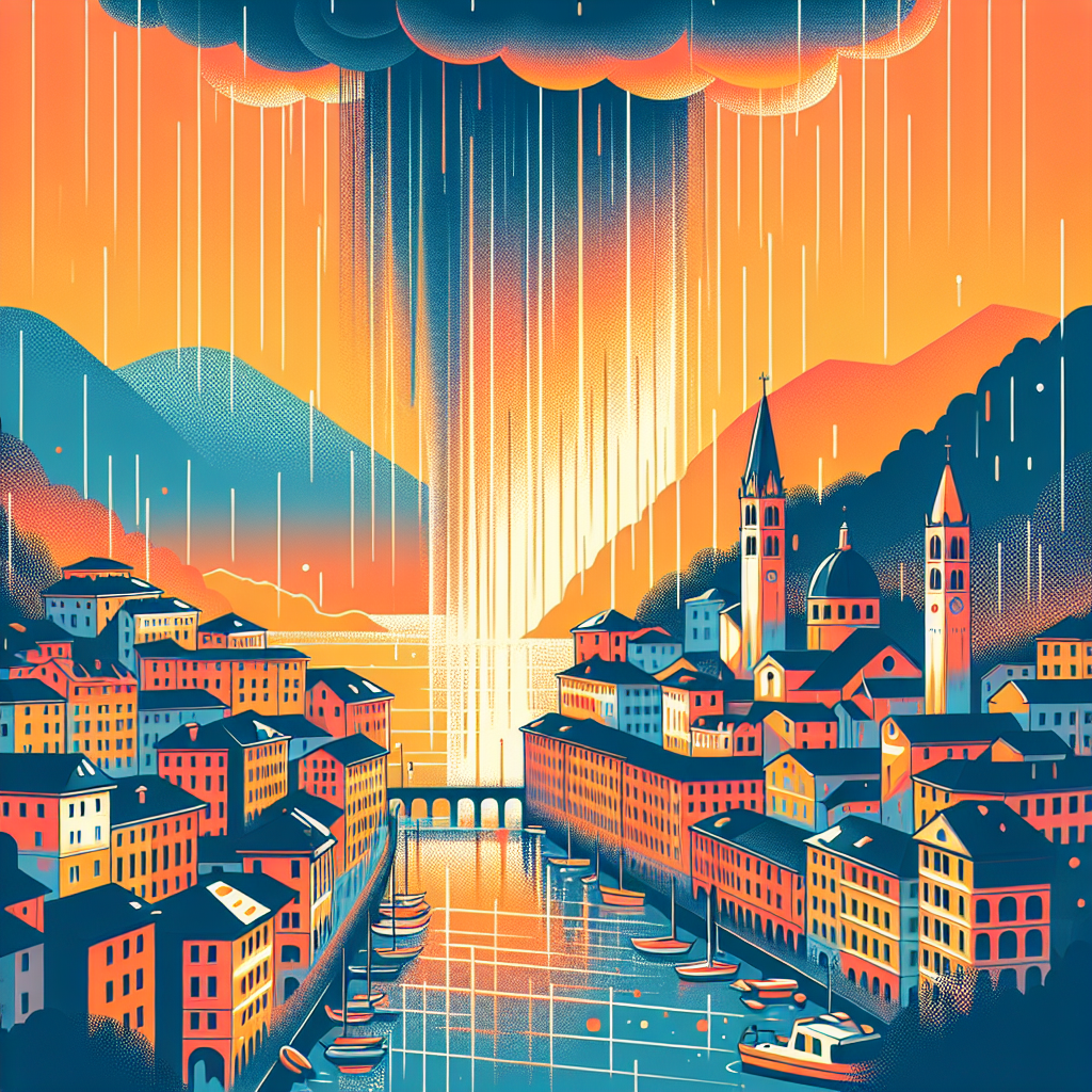 Genova sotto pioggia: allerta arancione in Liguria