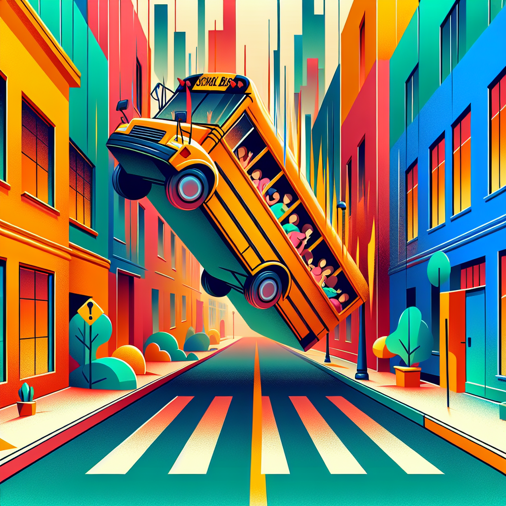 Scuolabus si ribalta: paura tra i bambini, nessun ferito